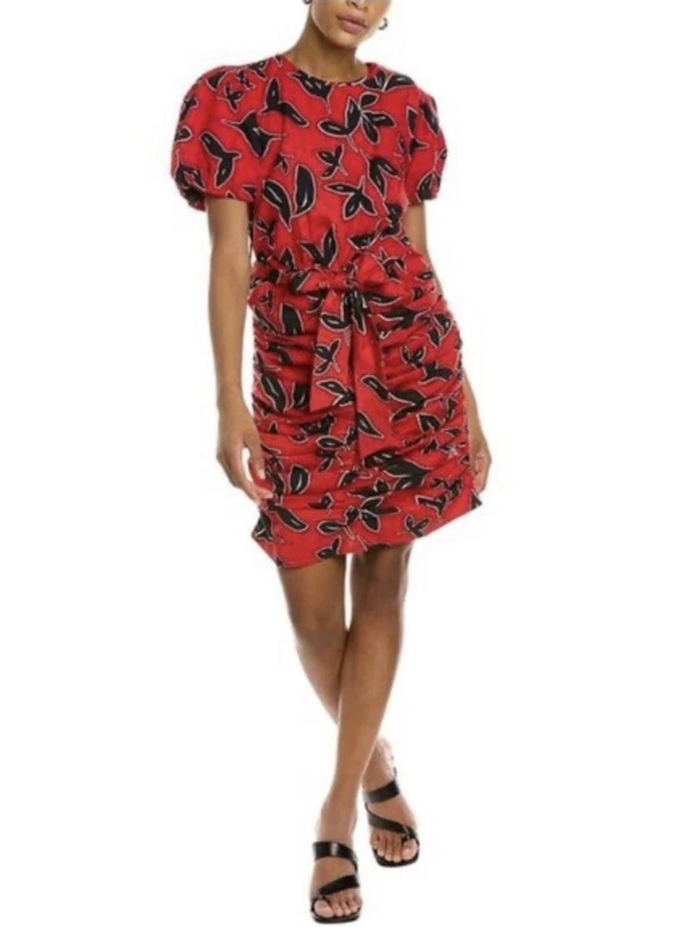 Walter Baker “Farrah” Ruched Mini Dress in Red Persimmon NWT